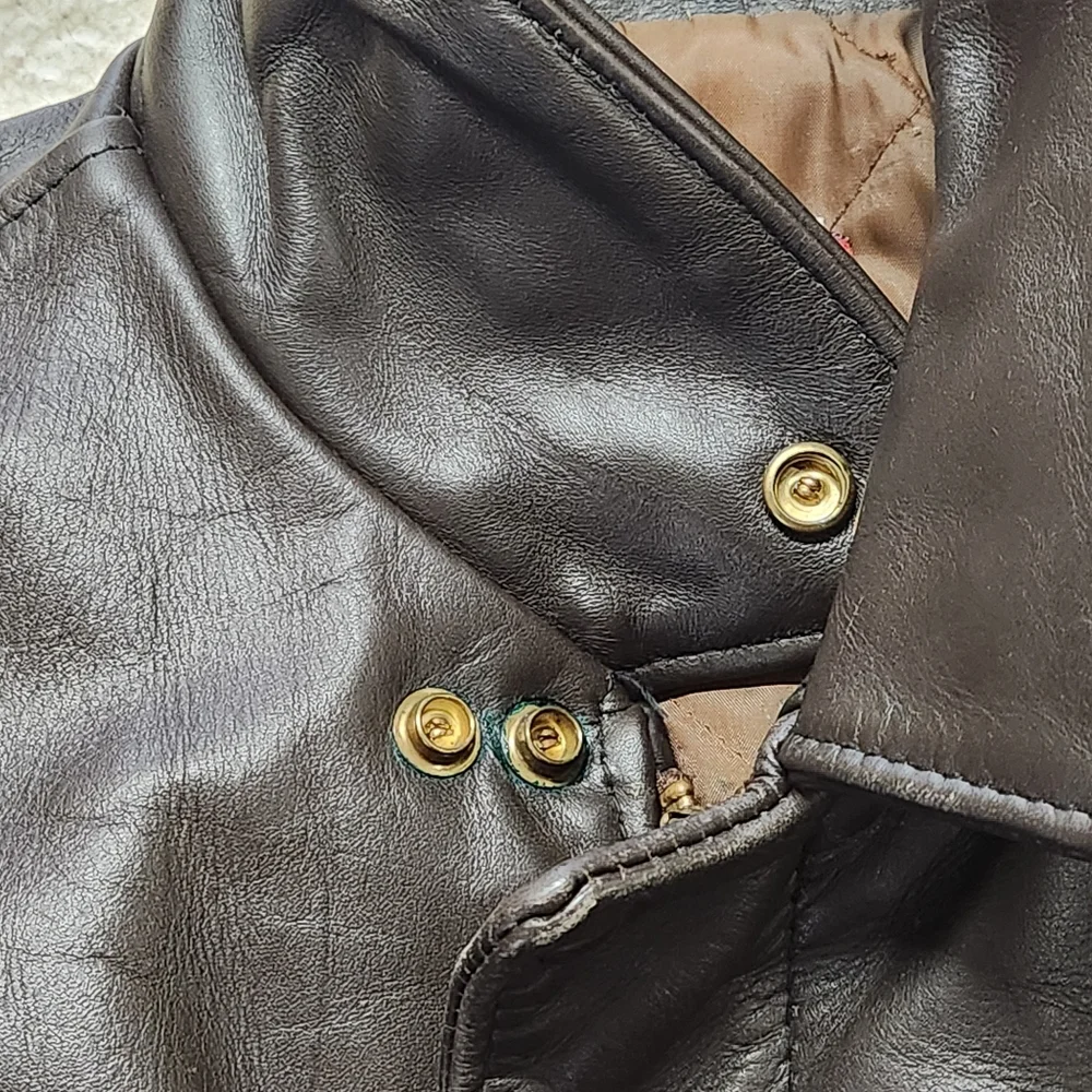 VTG Late ’70s Schott I.S. 674.M.S Heavyweight Leather Flight Jacket  Size 44 - Picture 7 of 16